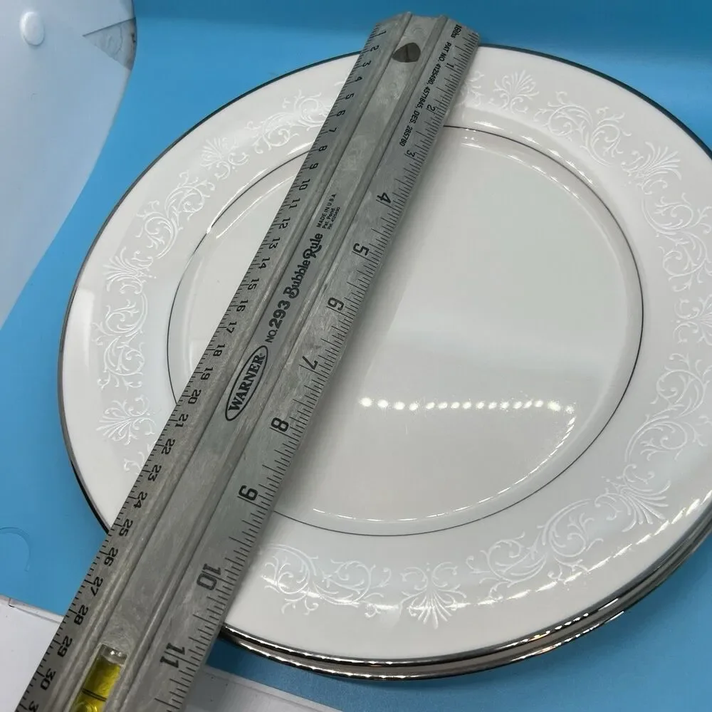 2 Noritake Ivory China Marseille 7550 Dinner Plates 10 1/2
